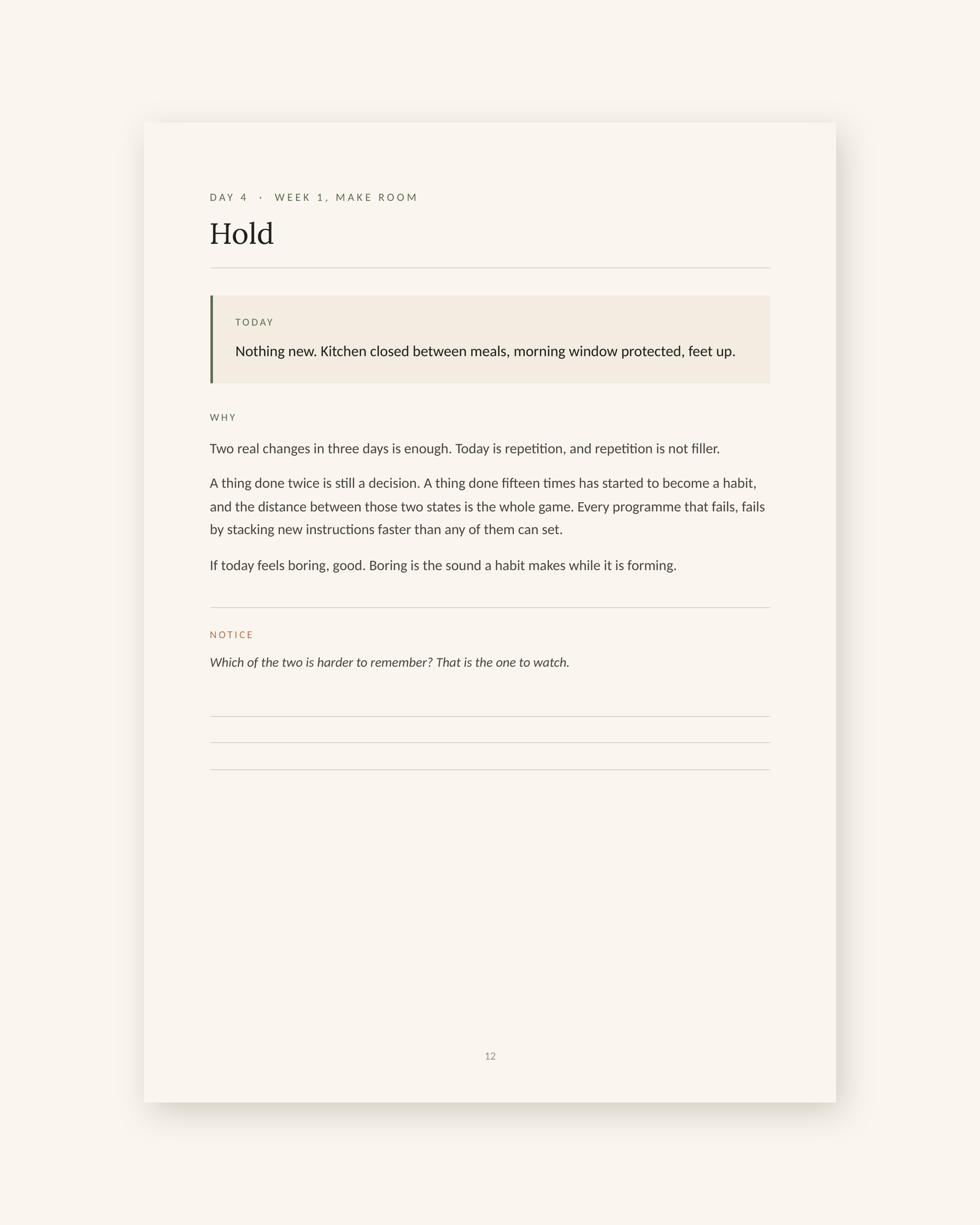 Sample day page from the programme