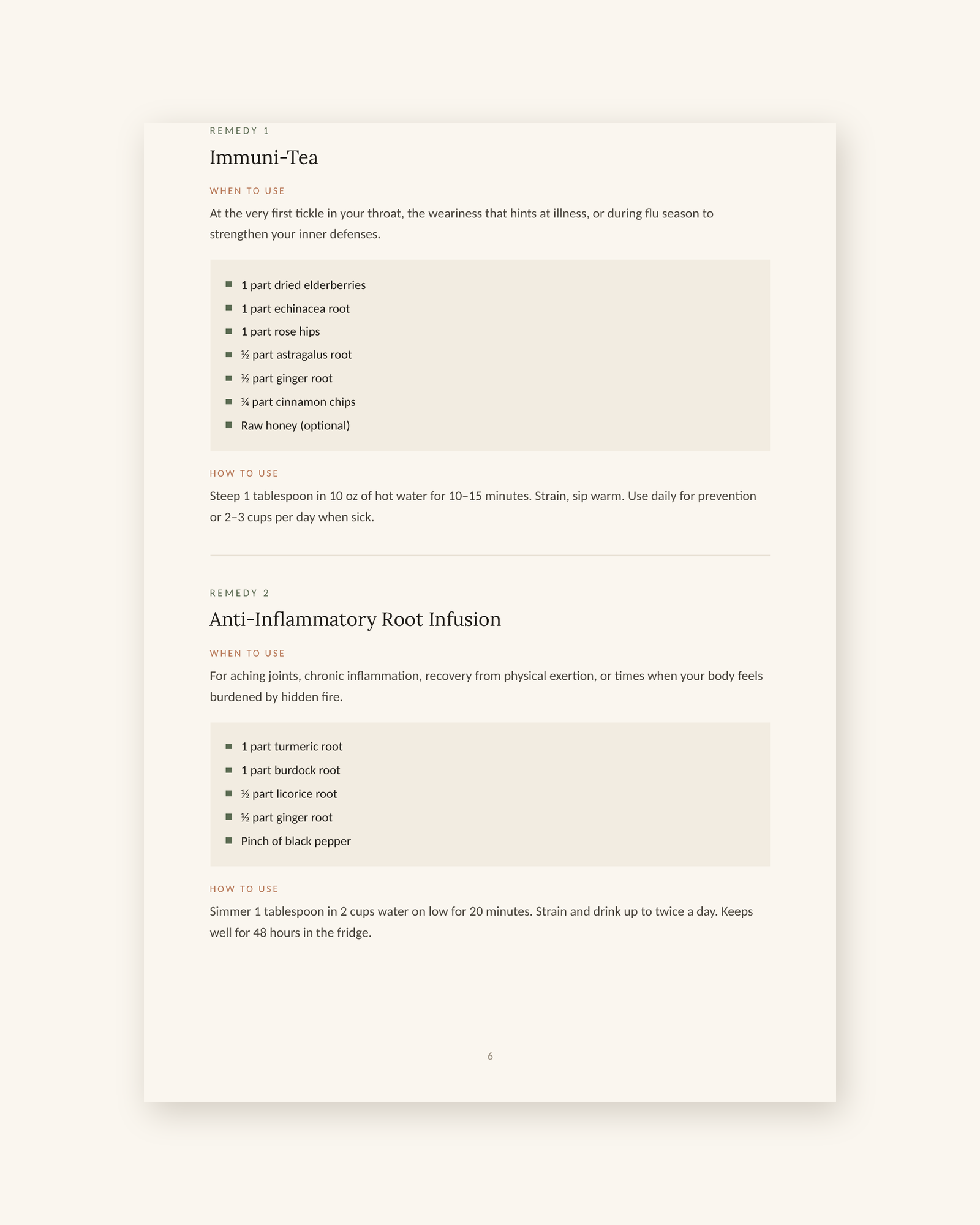 Sample page showing two numbered remedies with recipes