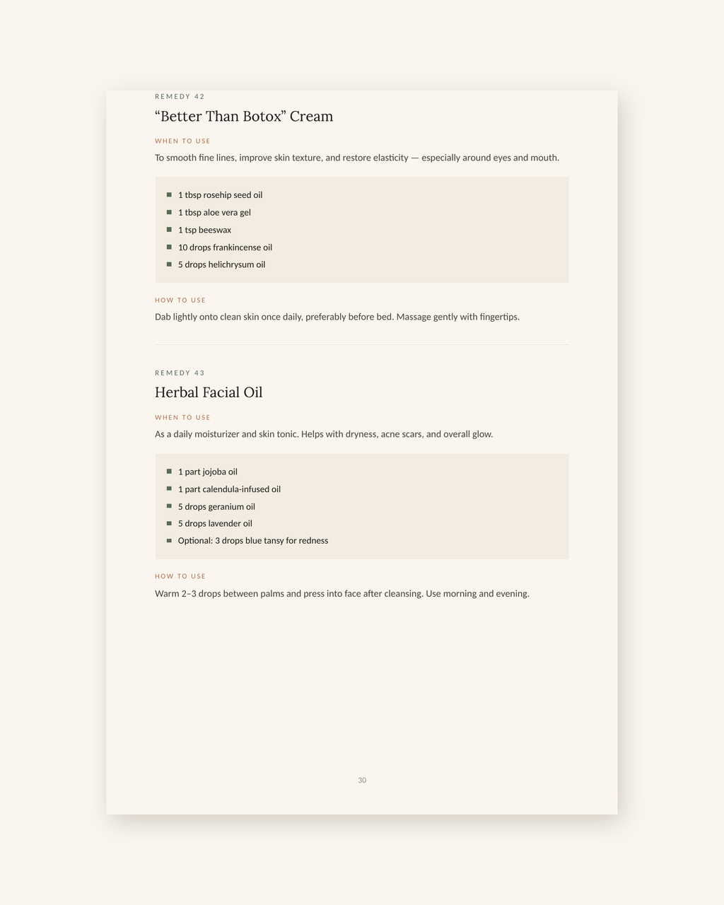 Sample page from the skin and personal care section